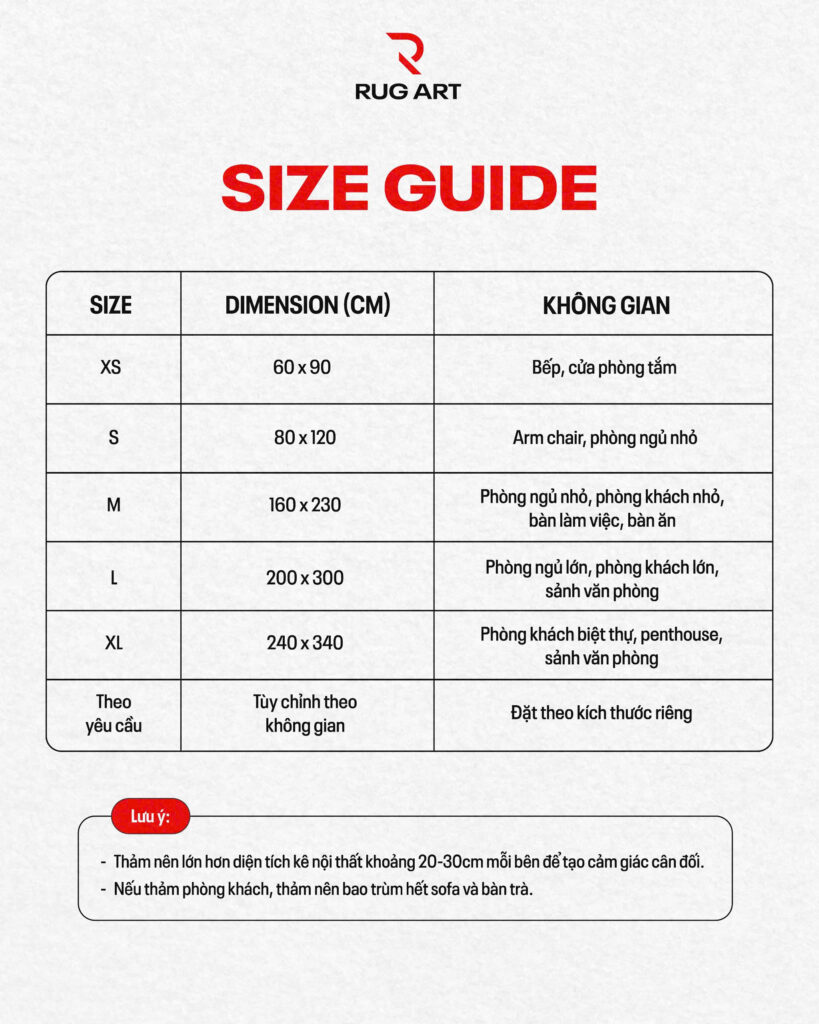 Kích thước thảm