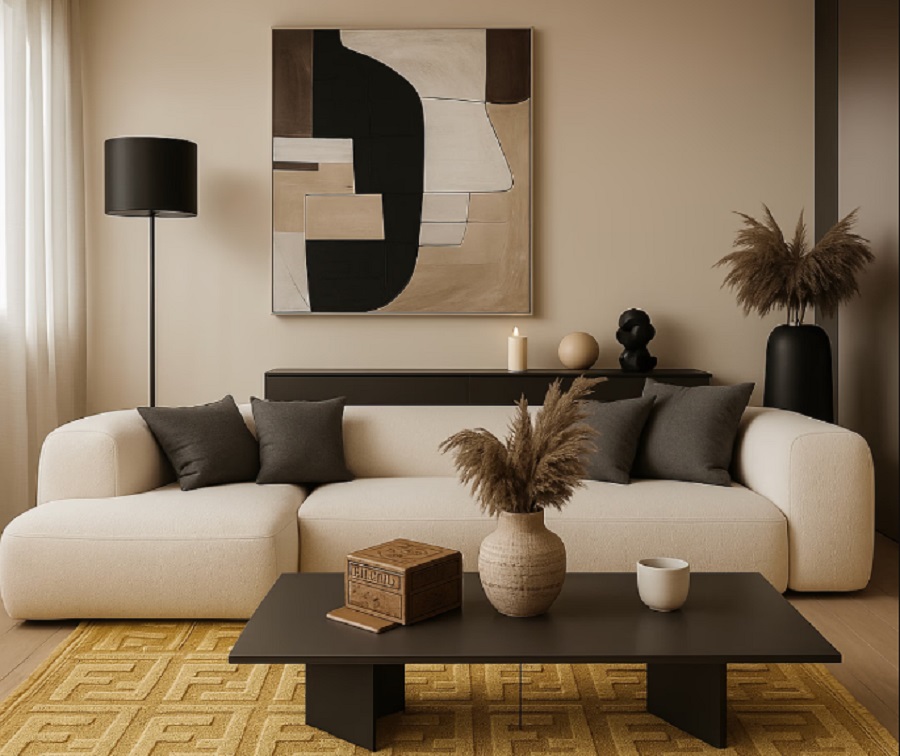 Khi sofa giữ vai trò nền, thảm trở thành điểm nhấn thể hiện cá tính và gu thẩm mỹ riêng của gia chủ