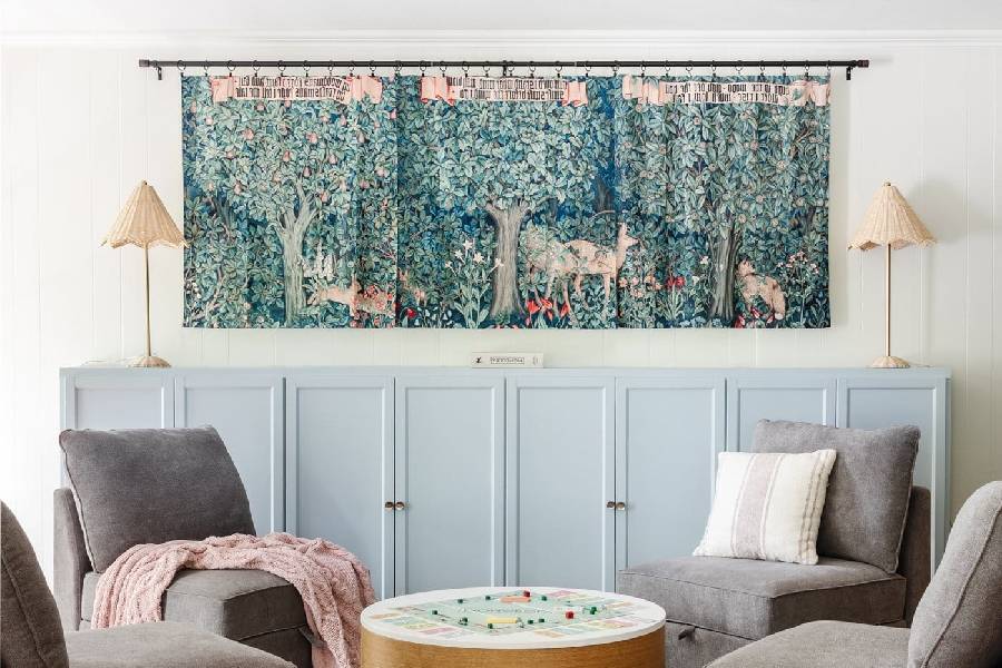 Cách treo thảm treo tường sử dụng kẹp cá sấu