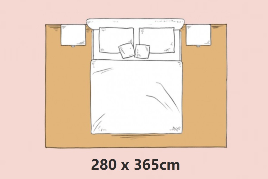 Kích thước thảm phòng ngủ trải phủ toàn bộ