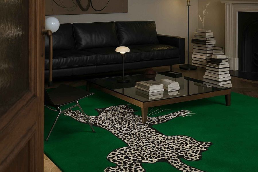 Thảm len dệt tay Climbing Leopard mang hơi thở thiên nhiên hoang dã