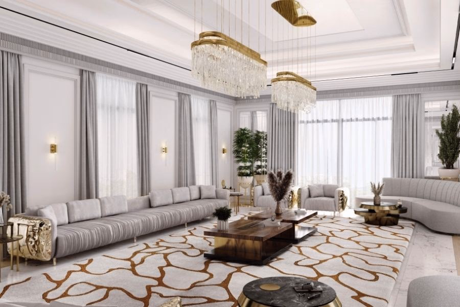 Thảm trải sàn khách sạn thường được làm từ chất liệu nỉ, len, lông cao cấp.