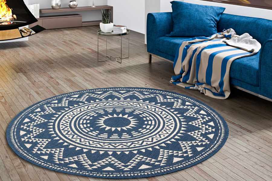 Mẫu thảm tròn họa tiết trống đồng