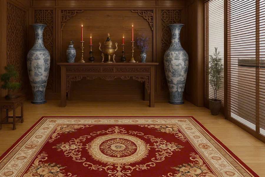 Thảm trang trí họa tiết trống đồng ứng dụng linh hoạt