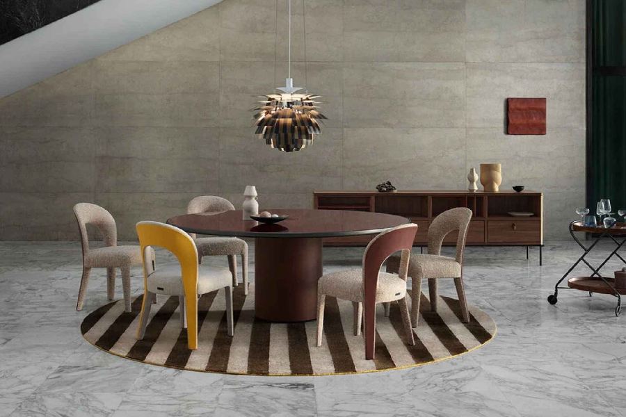 mẫu thảm tròn này vừa bền bỉ vừa êm chân