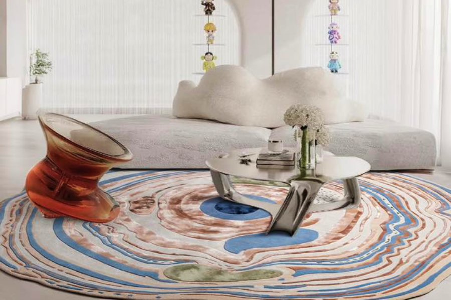 Thảm lông trải sàn phòng khách 3D dệt nổi sang trọng