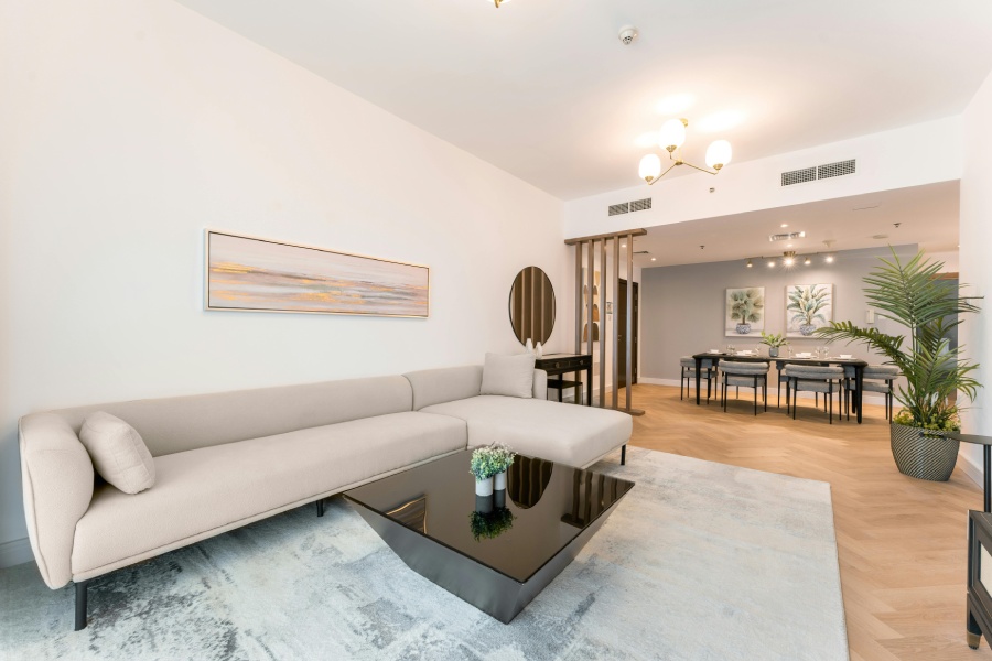 Thảm màu xám nhạt phong cách Bắc Âu