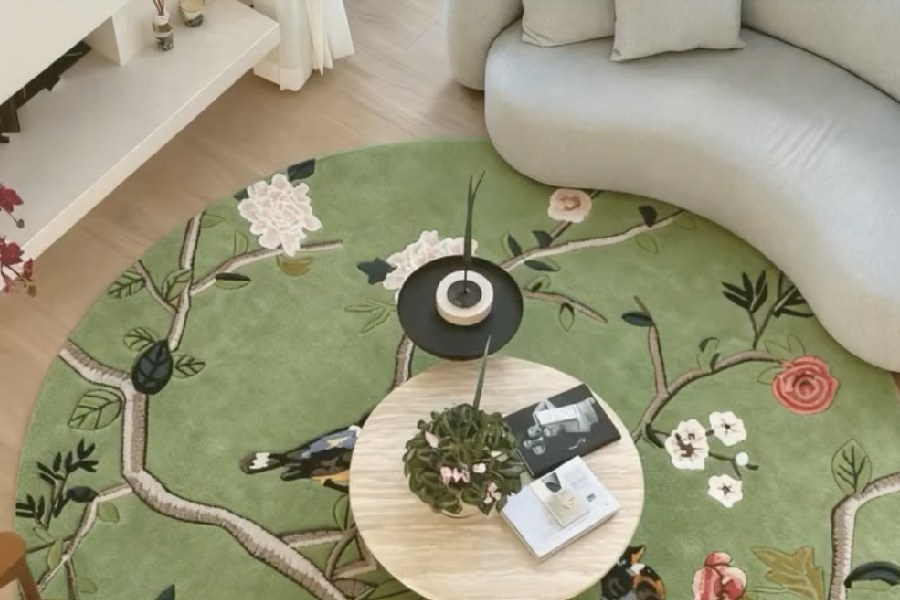 Thảm Chinoiserie chất lượng cao thường được sản xuất theo kỹ thuật hand-knotted (thắt nút tay) hoặc hand-tufted