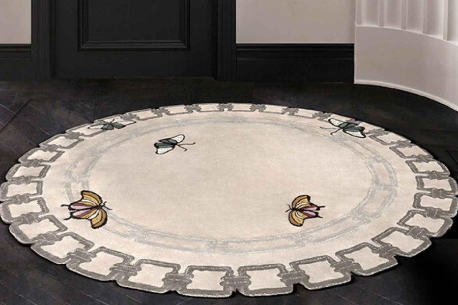 Metamorphosis – mẫu thảm tròn dệt thủ công từ lụa thực vật cao cấp