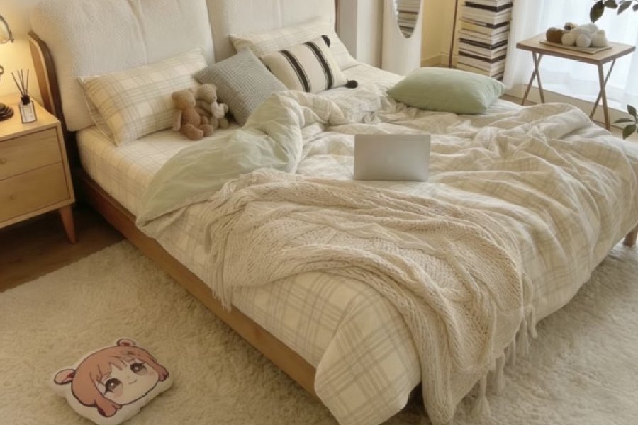 chất liệu nào cho thảm chân giường phòng ngủ