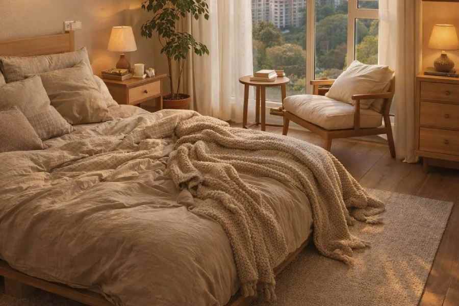 Thảm phòng ngủ phong cách Nhật Bản