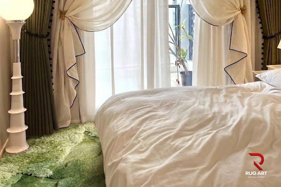 Thảm trải sàn màu xanh pastel