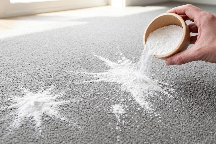 cách giặt thảm phòng khách