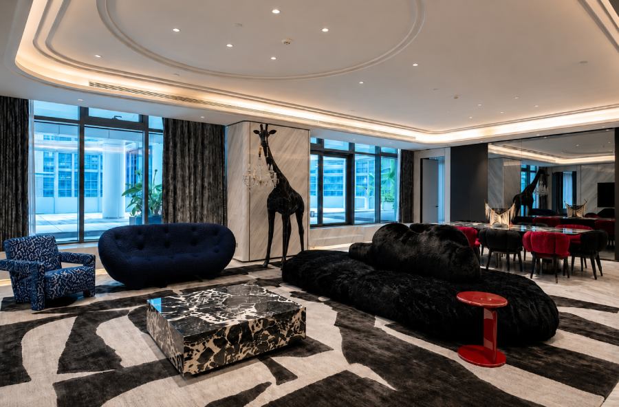 Thảm dệt thủ công cho penthouse với thiết kế organic