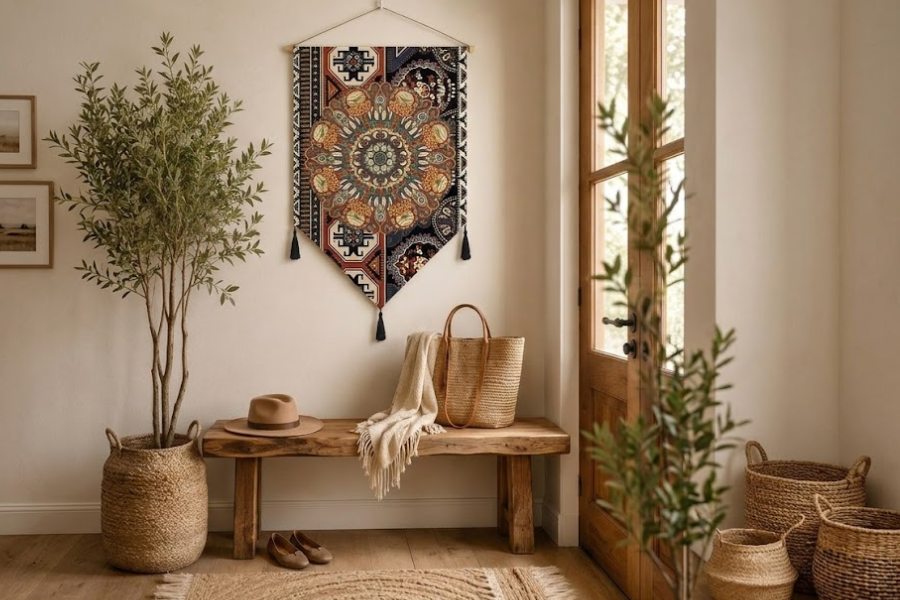 thảm treo tường khổ lớn phong cách boho