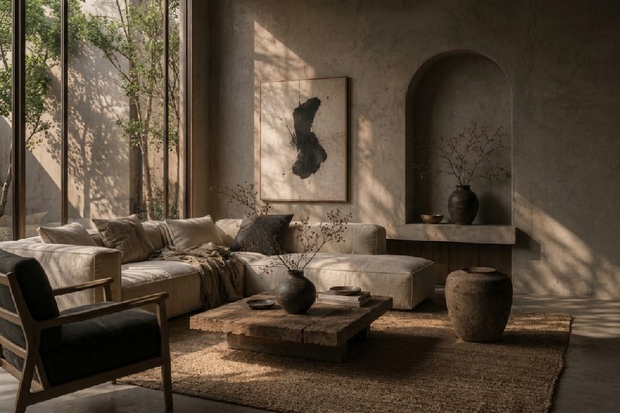 thảm dệt tay phong cách Wabi Sabi
