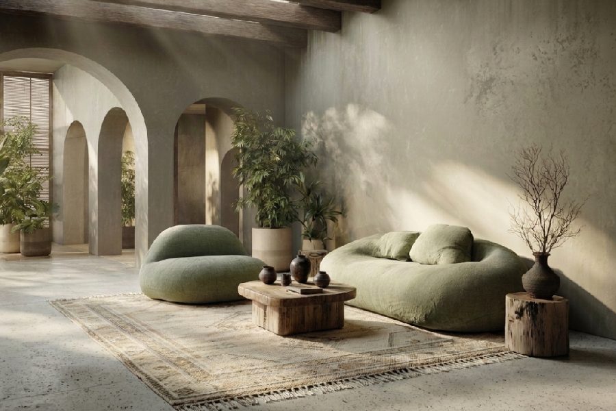 Thảm dệt tay phong cách wabi sabi