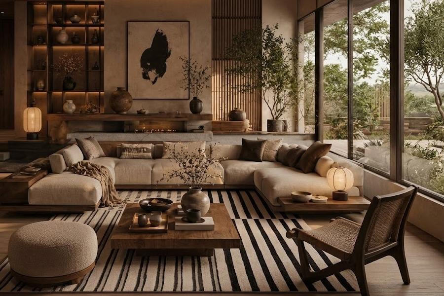 Thảm trải sàn phong cách Japandi - Vẻ đẹp tối giản đầy sang trọng