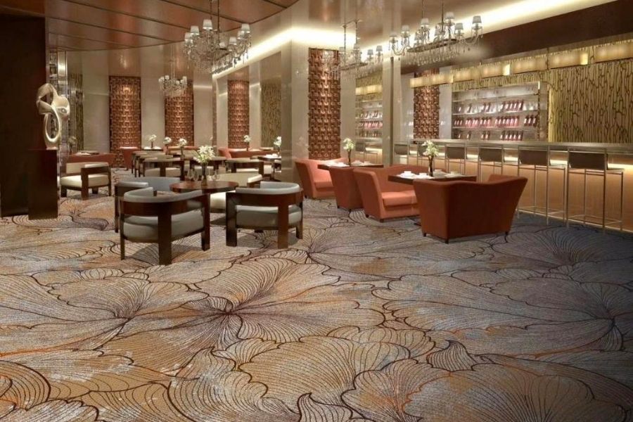Mẫu thảm trải sảnh họa tiết cánh hoa