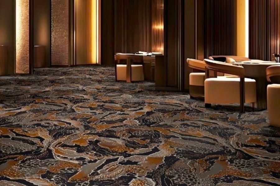 Mẫu thảm trải sảnh khách sạn họa tiết thiên nhiên 11