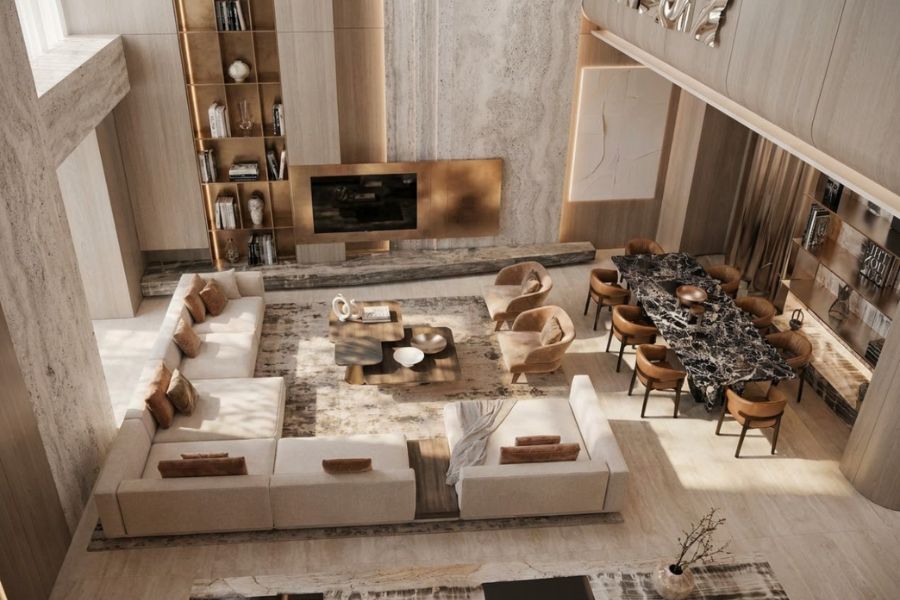 Thảm trải sàn phong cách Contemporary trong không gian biệt thự 4