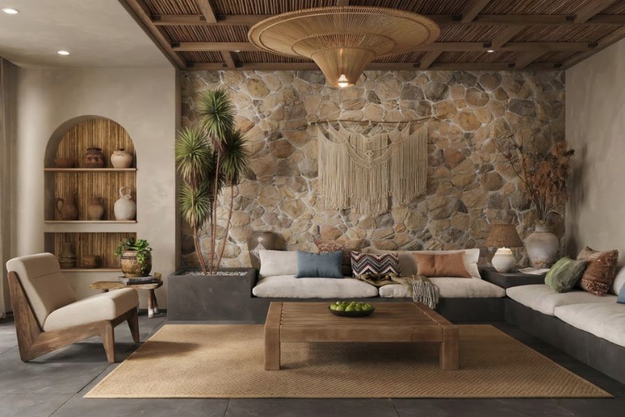 Thảm trải sàn phong cách Rustic