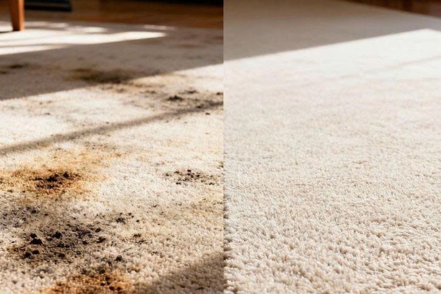Cách xử lý thảm trải sàn bị mốc 3