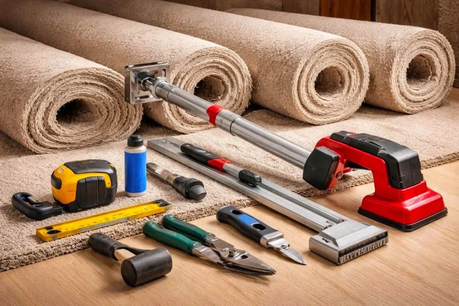 cách dán thảm trải sàn tại nhà 4